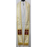 METALLIC GOLD ROMAN COPE AND STOLE SET WITH IHS EMBROIDERY - Image 3