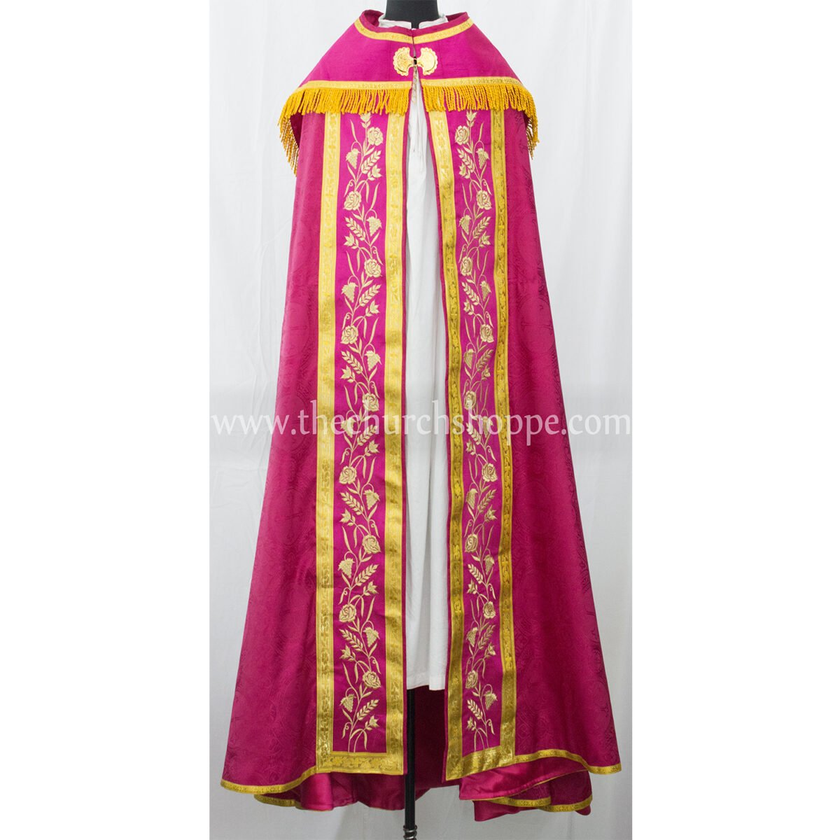 DARK ROSE GOTHIC COPE AND STOLE SET WITH IHS EMBROIDERY - Image 2