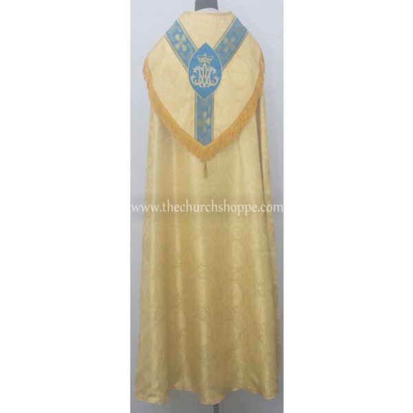 YELLOW GOTHIC COPE AND STOLE SET WITH AM EMBROIDERY