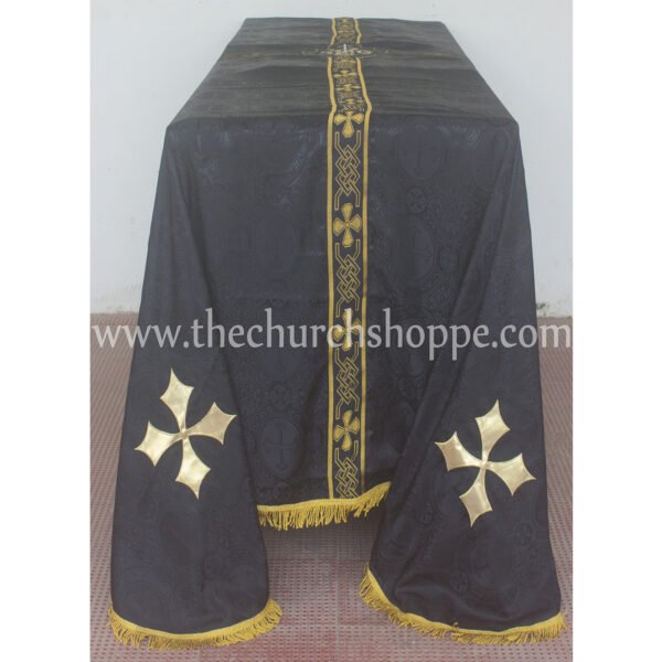 BLACK FUNERAL PALL FOR REQUIEM MASS – 8'X12'