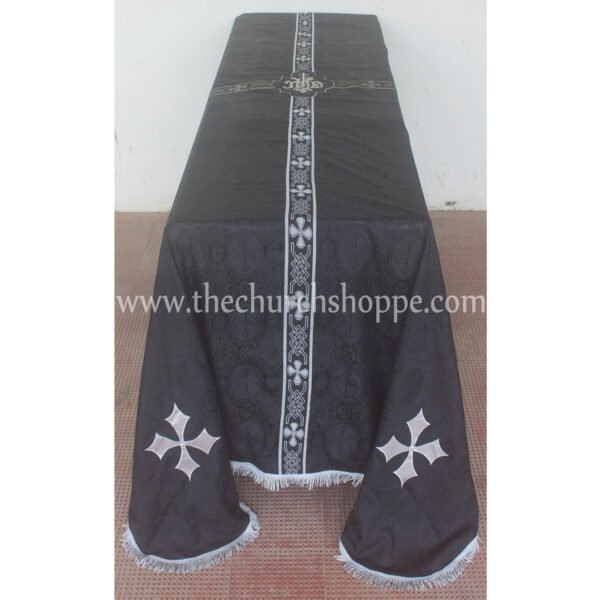 BLACK FUNERAL PALL FOR REQUIEM MASS – 8'X12'