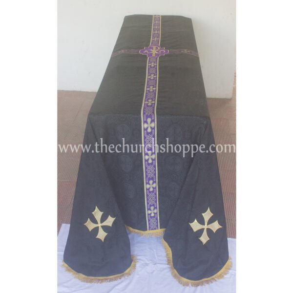 BLACK FUNERAL PALL FOR REQUIEM MASS – 8'X12'