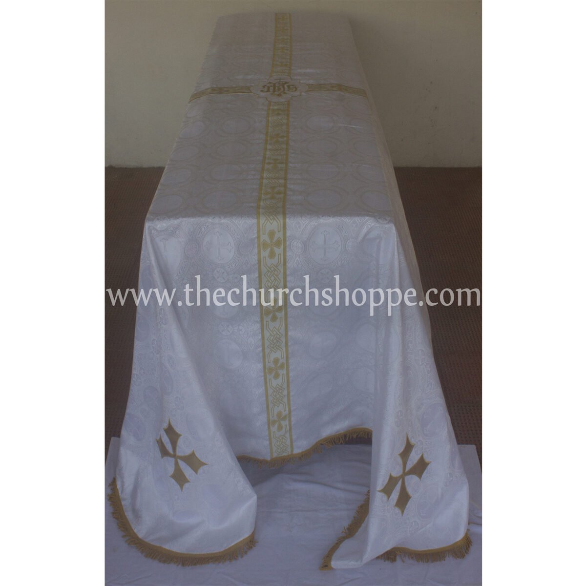 WHITE FUNERAL PALL FOR REQUIEM MASS – 8'X12' - Image 3