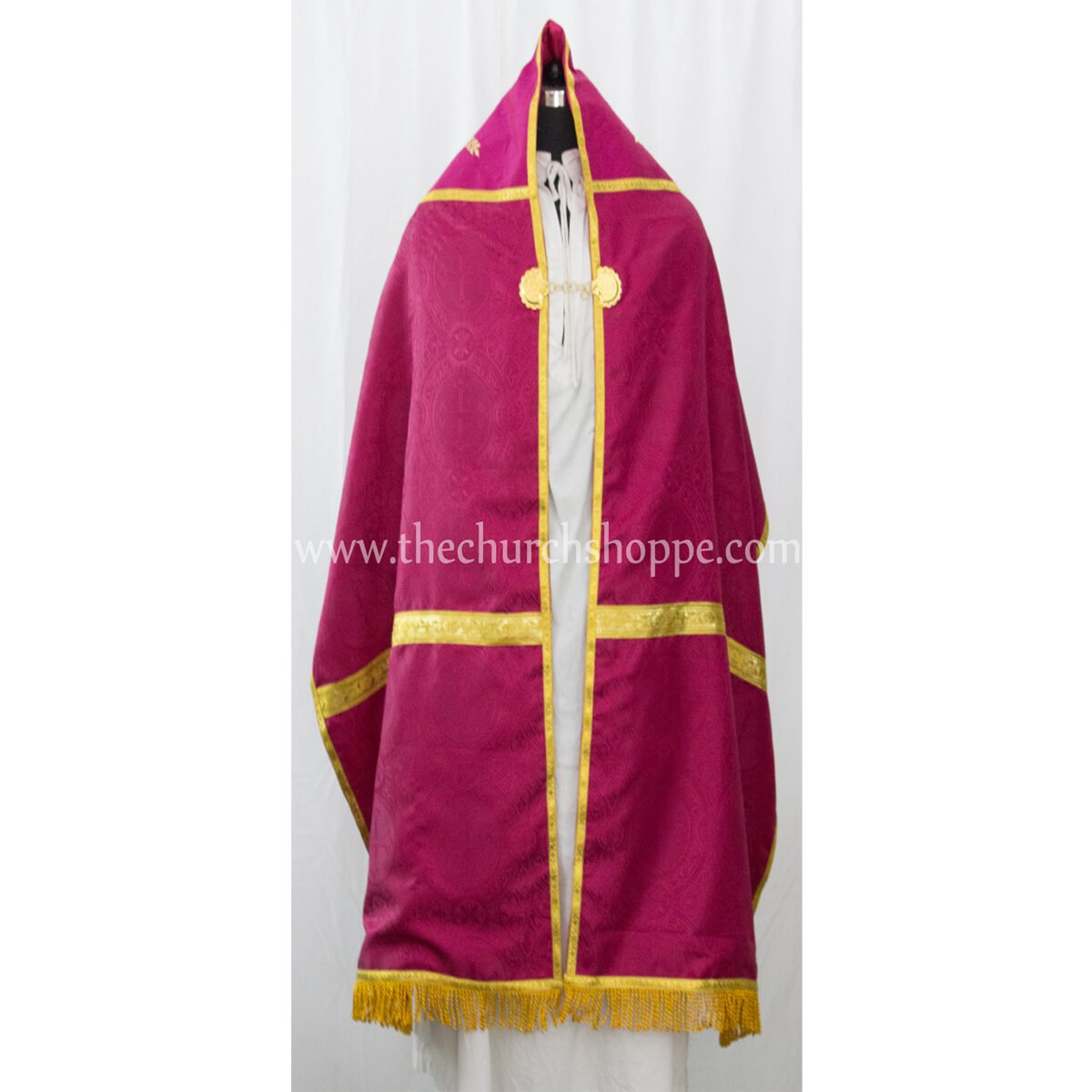 DARK ROSE HUMERAL VEIL WITH IHS EMBROIDERY - Image 2