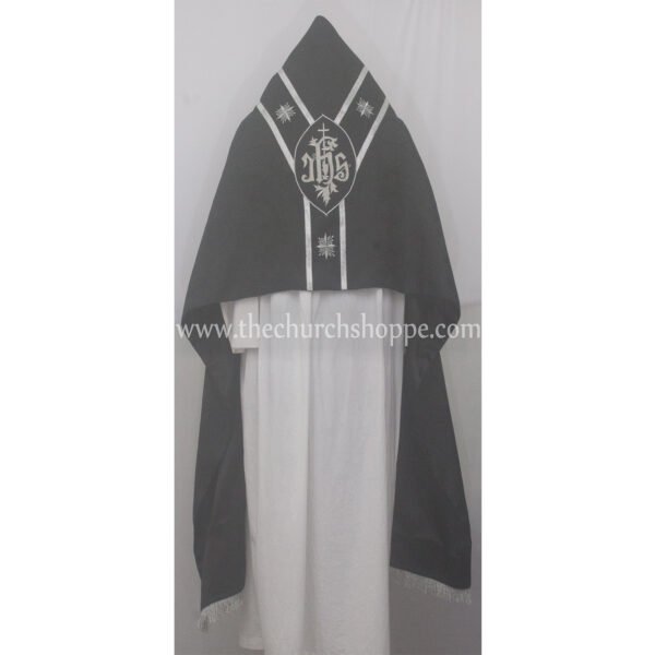 BLACK HUMERAL VEIL WITH IHS EMBROIDERY