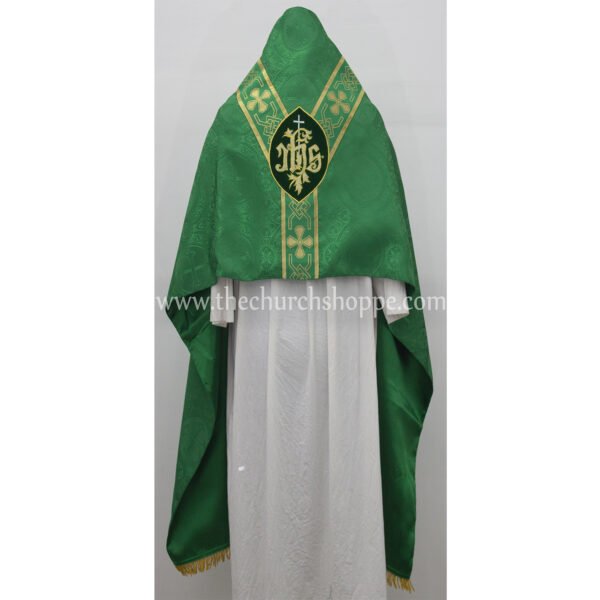 GREEN HUMERAL VEIL WITH IHS EMBROIDERY