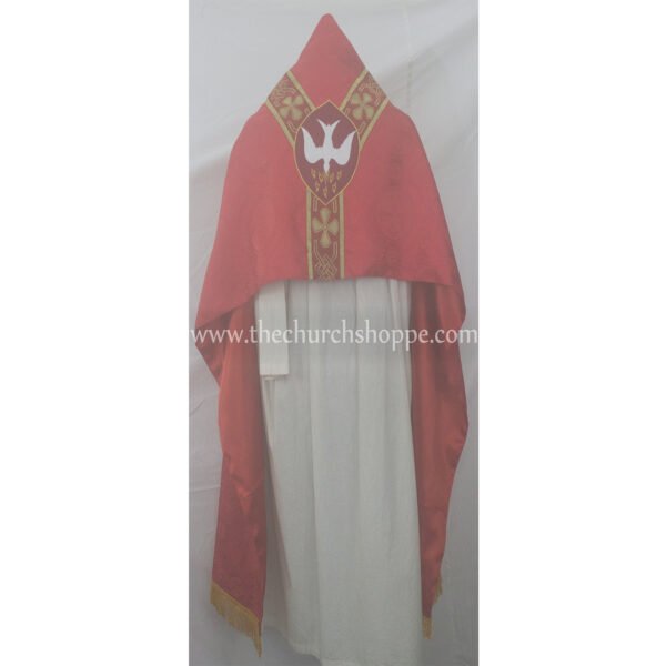 RED HUMERAL VEIL WITH HOLY SPIRIT EMBROIDERY
