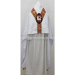 WHITE HUMERAL VEIL WITH AGNUS DEI EMBROIDERY