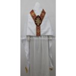 WHITE HUMERAL VEIL WITH IHS EMBROIDERY