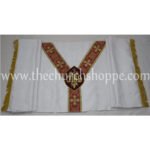 WHITE HUMERAL VEIL WITH IHS EMBROIDERY - Image 3