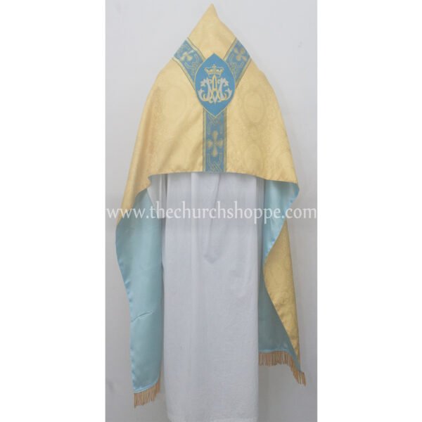 YELLOW HUMERAL VEIL WITH AM EMBROIDERY