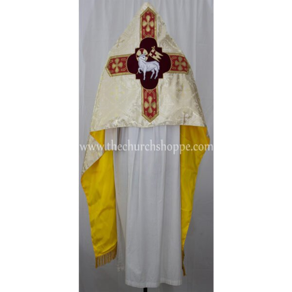 METALLIC GOLD HUMERAL VEIL WITH AGNUS DEI EMBROIDERY