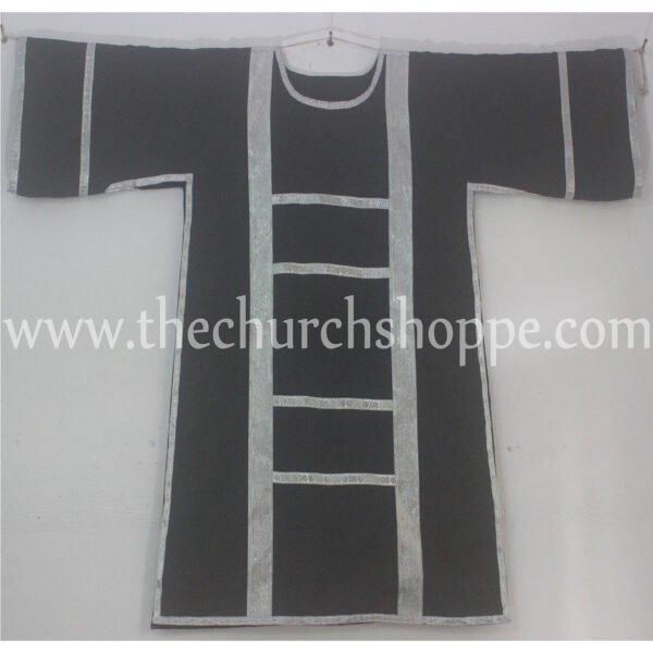 BLACK SPANISH DALMATIC VESTMENT WITH DEACON’S STOLE AND