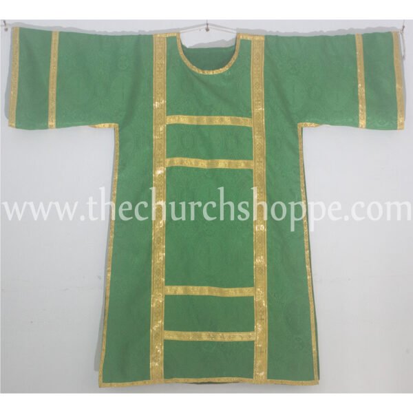 GREEN SPANISH DALMATIC VESTMENT WITH DEACON’S STOLE AND