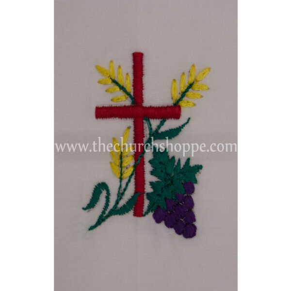 ALTAR LINEN WITH CROSS, GRAPE AND WHEAT EMBROIDERY