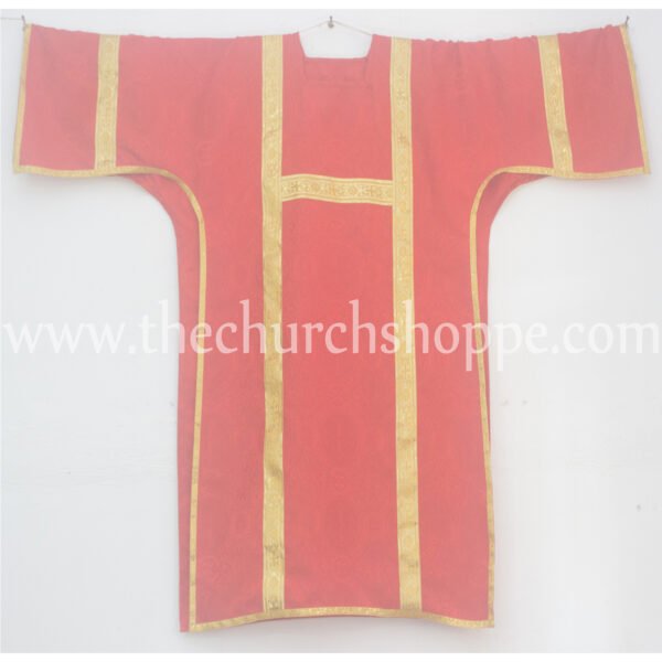 RED ROMAN TUNICLE VESTMENT WITH  MANIPLE