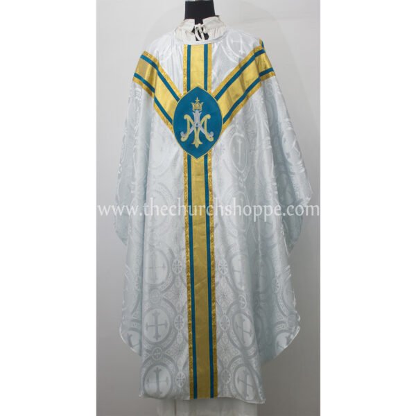 METALLIC SILVER GOTHIC VESTMENT WITH AM EMBROIDERY