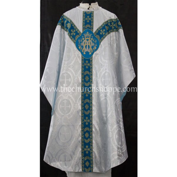 METALLIC SILVER GOTHIC VESTMENT WITH AM EMBROIDERY