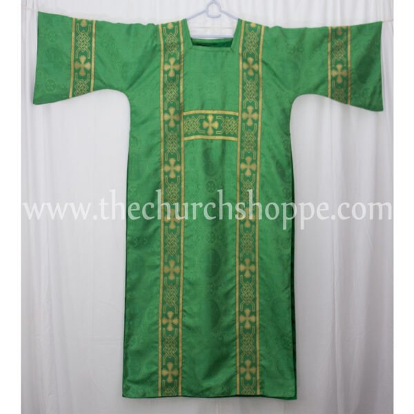 GREEN GOTHIC TUNICLE VESTMENT WITH MANIPLE