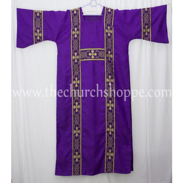 PURPLE GOTHIC TUNICLE VESTMENT WITH MANIPLE