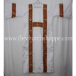 WHITE GOTHIC TUNICLE VESTMENT WITH MANIPLE