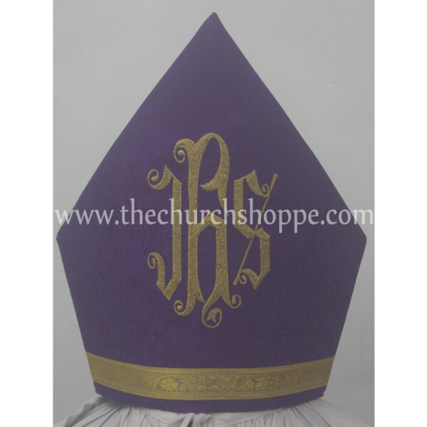 PURPLE MITRE WITH IHS EMBROIDERY