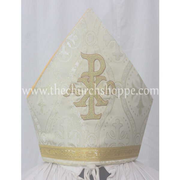 METALLIC GOLD MITRE WITH PAX EMBROIDERY