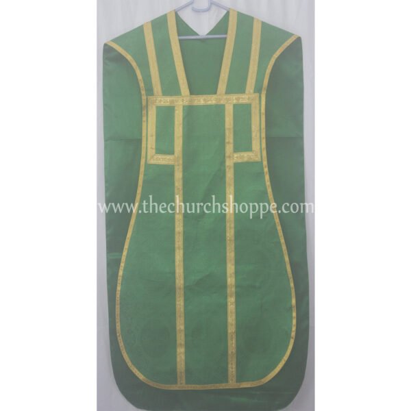 GREEN ROMAN FIDDLEBACK CHASUBLE AND MASS SET