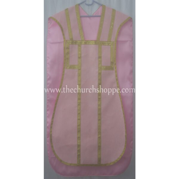 LIGHT ROSE ROMAN FIDDLEBACK CHASUBLE AND MASS SET