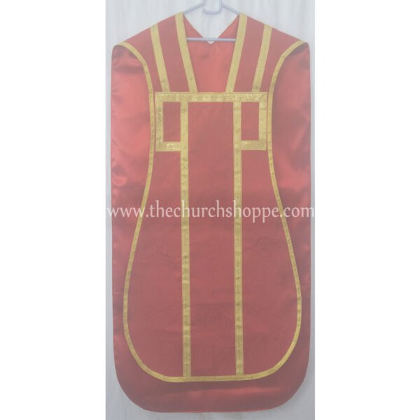 RED ROMAN FIDDLEBACK CHASUBLE AND MASS SET