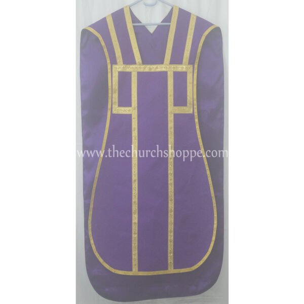 PURPLE ROMAN FIDDLEBACK CHASUBLE AND MASS SET