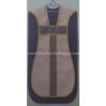 LIGHT ROSE ROMAN FIDDLEBACK CHASUBLE AND MASS SET WITH IHS EMBROIDERY - Image 2