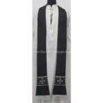 BLACK ROMAN FIDDLEBACK CHASUBLE AND MASS SET WITH IHS EMBROIDERY - Image 3