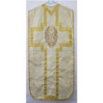 METALLIC GOLD ROMAN FIDDLEBACK CHASUBLE AND MASS SET WITH EUCHARIST EMBROIDERY