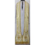METALLIC GOLD ROMAN FIDDLEBACK CHASUBLE AND MASS SET WITH EUCHARIST EMBROIDERY - Image 3