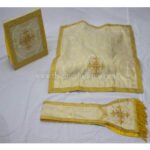 METALLIC GOLD ROMAN FIDDLEBACK CHASUBLE AND MASS SET WITH EUCHARIST EMBROIDERY - Image 4