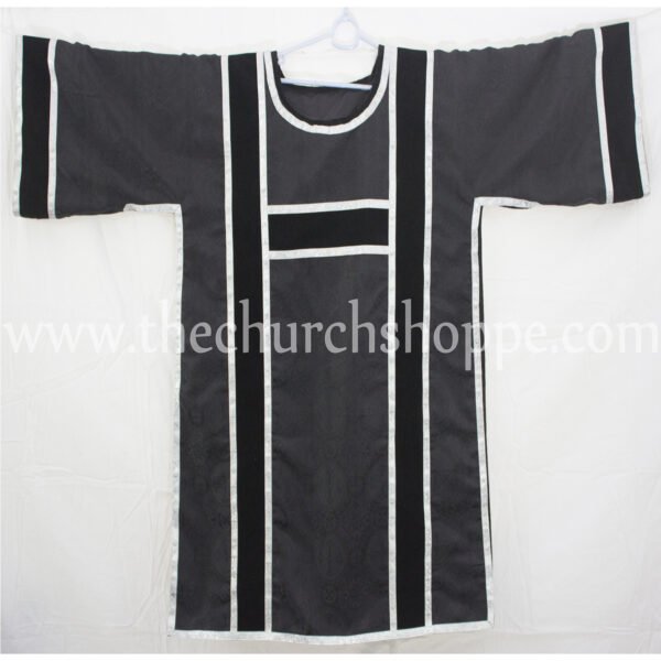 BLACK SPANISH TUNICLE VESTMENT WITH MANIPLE