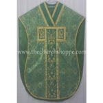 METALLIC GREEN ST. PHILIP NERI VESTMENT AND MASS SET WITH IHS EMBROIDERY