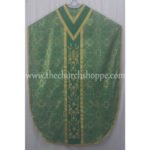 METALLIC GREEN ST. PHILIP NERI VESTMENT AND MASS SET WITH IHS EMBROIDERY - Image 2