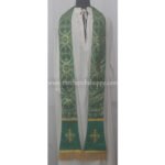 METALLIC GREEN ST. PHILIP NERI VESTMENT AND MASS SET WITH IHS EMBROIDERY - Image 3