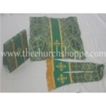 METALLIC GREEN ST. PHILIP NERI VESTMENT AND MASS SET WITH IHS EMBROIDERY - Image 4