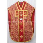 METALLIC RED ST. PHILIP NERI VESTMENT AND MASS SET WITH EUCHARIST EMBROIDERY