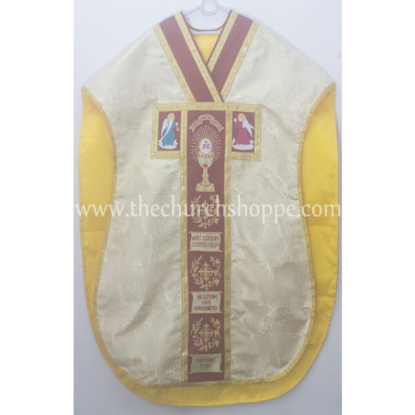 METALLIC GOLD ST. PHILIP NERI VESTMENT AND MASS SET WITH CORPUS CHRISTI EMBROIDERY