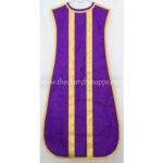 LIGHT ROSE AND PURPLE REVERSIBLE TRAVEL SPANISH FIDDLEBACK VESTMENT AND MASS SET - Image 2