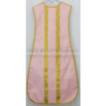 LIGHT ROSE AND PURPLE REVERSIBLE TRAVEL SPANISH FIDDLEBACK VESTMENT AND MASS SET - Image 5