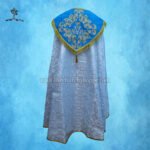 METALLIC SILVER GOTHIC COPE AND STOLE SET WITH AVE MARIA EMBROIDERY - Image 2