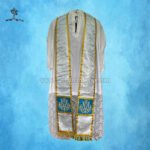 METALLIC SILVER GOTHIC COPE AND STOLE SET WITH AVE MARIA EMBROIDERY - Image 4