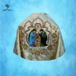 METALLIC GOLD HUMERAL VEIL WITH NATIVITY EMBROIDERY - Image 2