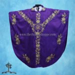 VIOLET GOTHIC VESTMENT WITH PAX AND PELICAN EMBROIDERY