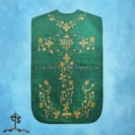 GREEN ROMAN FIDDLEBACK CHASUBLE AND MASS SET WITH IHS EMBROIDERY - Image 2